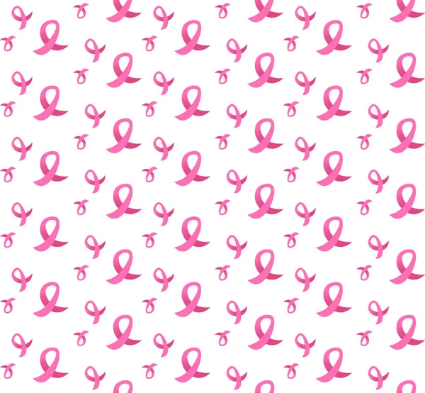World cancer Day Pink band på vit bakgrund bröstsjukdom medvetenhet förebyggande koncept sömlösa mönster platt — Stock vektor