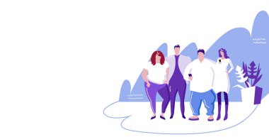 akıllı telefonlar dijital bağımlılık kavramı iş adamları ekip kullanarak iş adamları birlikte gadget'lar çizim tam uzunlukta yatay tutarak ayakta