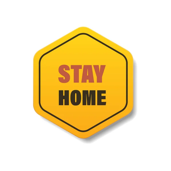 Stay home sticker coronavirus pandemic quarantine covid-19 virus spreading concept — Stock Vector