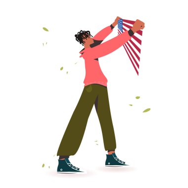 Amerika bayrağını tutan Afro-Amerikan adam ırkçı ayrımcılığa karşı yürütülen kampanyada siyahların hayatı söz konusu.