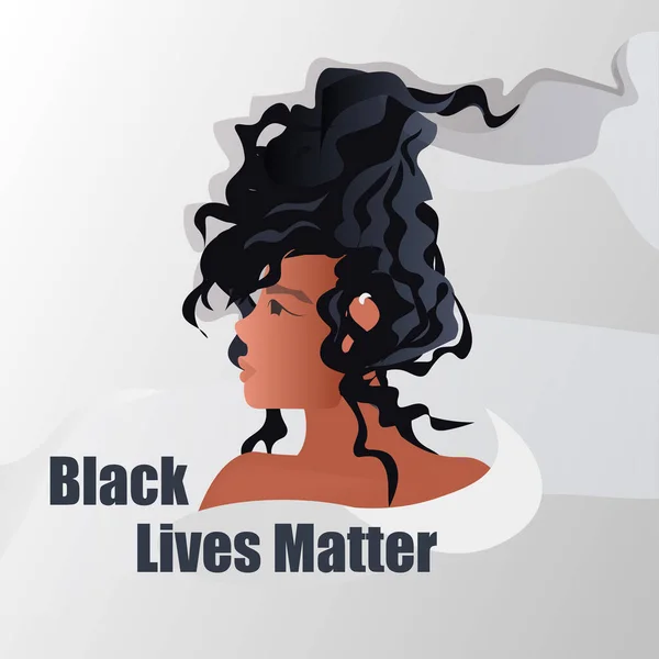 Afričanka americká žena proti rasové diskriminaci černé životy důležité pojetí sociální problémy rasismu — Stockový vektor