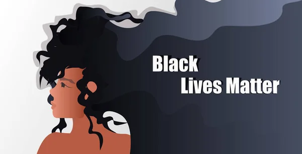 Afričanka americká žena proti rasové diskriminaci černé životy důležité pojetí sociální problémy rasismu — Stockový vektor