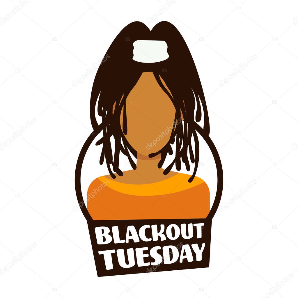 african american woman against racial discrimination black lives matter blackout tuesday concept