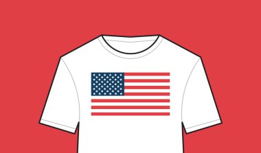 Amerika 'nın bağımsızlık günü bayrağını taşıyan tişörtler 4 Temmuz kutlamaları için.