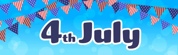 American independência dia celebração 4 de julho banner cartão de saudação horizontal — Vetor de Stock