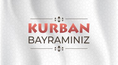 Kurban Bayramı Mübarek Bayram Bayrağı Kurban Bayramin afiş kartı