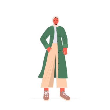 Geleneksel giysiler içinde Arap bir kadın. Güzel bir Arap kızı. Çizgi film karakteri.