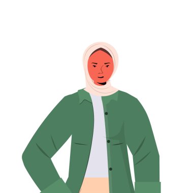 Geleneksel giysiler içinde Arap kadın çizgi film karakteri portresi