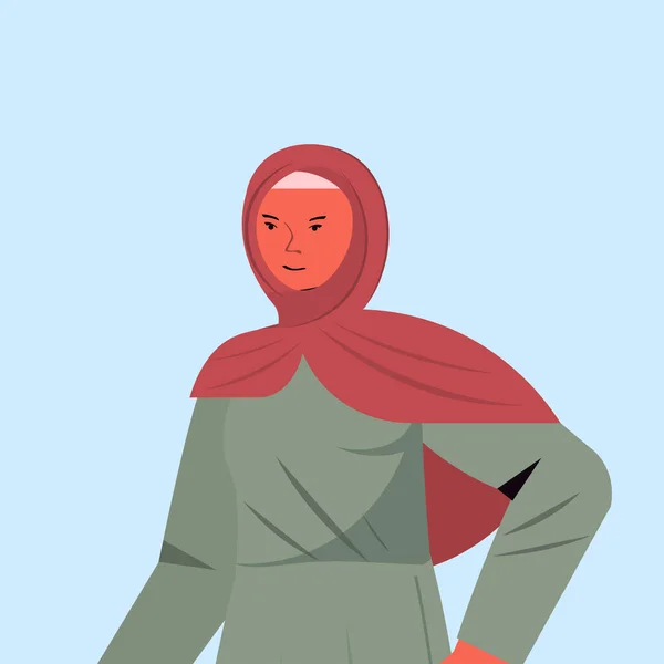 Mulher árabe em roupas tradicionais árabe retrato personagem de desenho animado feminino —  Vetores de Stock
