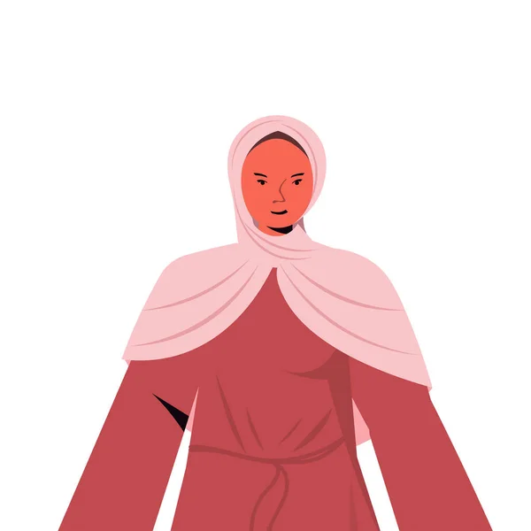 Geleneksel giysiler içinde Arap kadın çizgi film karakteri portresi — Stok Vektör