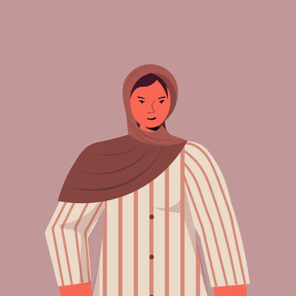 Mulher árabe em roupas tradicionais árabe retrato personagem de desenho animado feminino —  Vetores de Stock