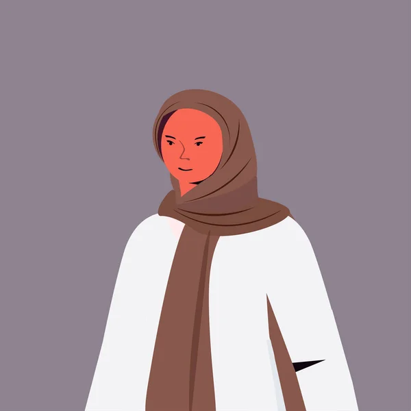 Mujer árabe en ropa tradicional árabe personaje de dibujos animados femeninos retrato — Vector de stock
