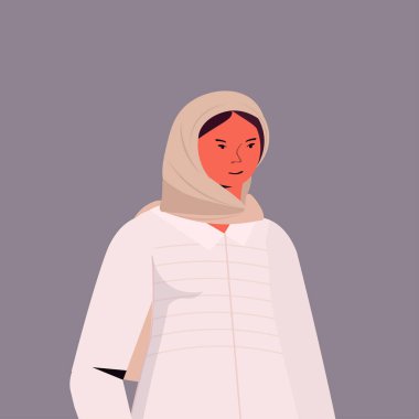 Geleneksel giysiler içinde Arap kadın çizgi film karakteri portresi