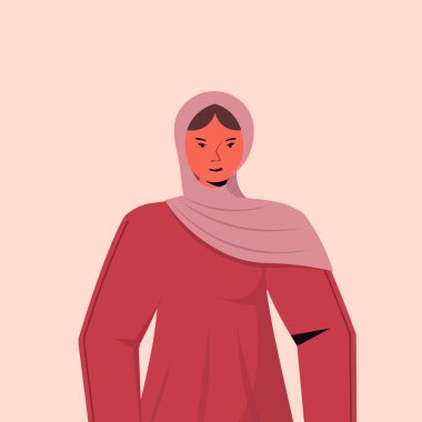 Geleneksel giysiler içinde Arap kadın çizgi film karakteri portresi