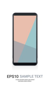 Renkli ekranlı akıllı telefon gerçekçi modelleme aygıtları ve aygıtlar konsepti kopyalama alanı