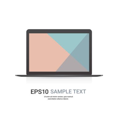 Renkli ekran gerçekçiliği olan modern dizüstü bilgisayar aygıtları ve aygıtlar konsepti boşluk kopyala