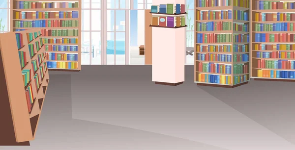 Puste nie ma ludzi biblioteki wnętrza — Wektor stockowy
