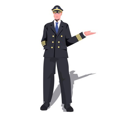 Üniformalı bir pilot havacılık konseptine el uzatıyor.