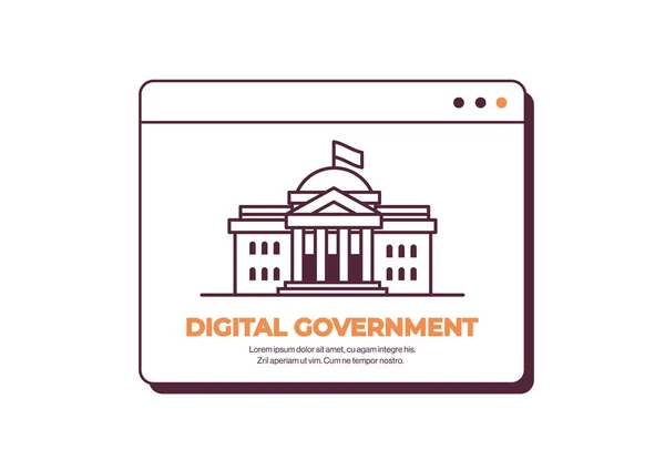 Λευκός Οίκος Ουάσιγκτον DC αμερικανική ψηφιακή κυβέρνηση κτίριο web browser παράθυρο αντίγραφο χώρο — Διανυσματικό Αρχείο
