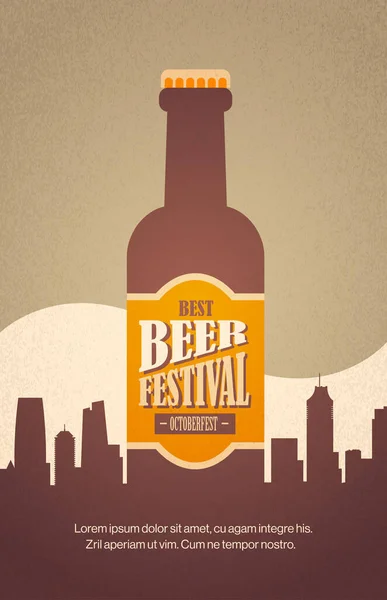 Festival de bière Oktoberfest fête concept de fête carte de vœux ou flyer bannière verticale ou affiche — Image vectorielle