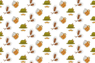 bira festivali Oktoberfest parti kutlaması konsepti kusursuz desenli tebrik kartı