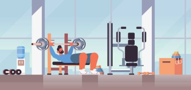 Sporcu halter sporu yaparak sağlıklı yaşam tarzı konseptini geliştiriyor.