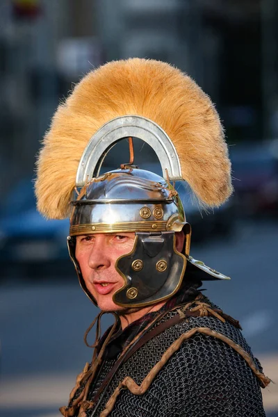 Portret Soldado Centurión Romano Una Reconstrucción Histórica Festival Drubeta Edición —  Fotos de Stock