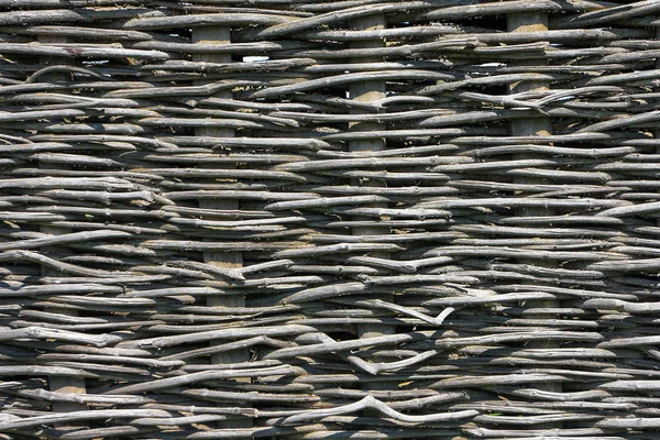 Плотная Плетеная Древесина Погодной Патиной Стоковое Фото