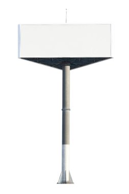 Bir büyük reklam Pano - üçgen yapısının bir yüz izole boş yüzü