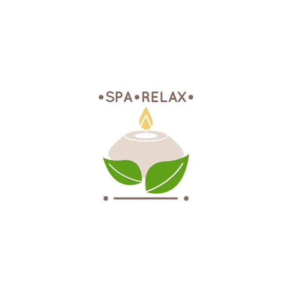 Gráficos Diseño Logotipo Para Salón Relax Spa Vela Redonda Con — Archivo Imágenes Vectoriales