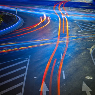 ışık yollar üzerinde steet Çin shanghai.