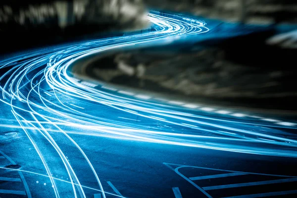 Light Trails Steet Shanghai China — Stock Photo, Image