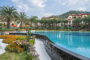 Bahçe çiçek otel Çin ile.