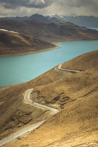 Road Winding Through mountain in tibet china.