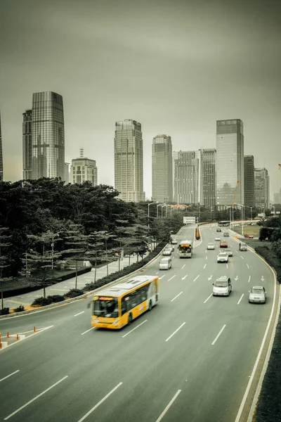 Verkeersinfo Van Stad Shanghai China — Stockfoto