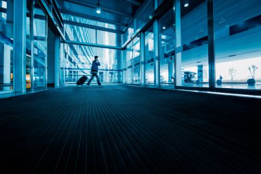 shanghai pudong airport.interior Havaalanı yolcu.