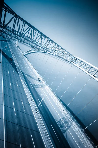 Rodovia Ponte Moderna Cidade Azul Tonificado — Fotografia de Stock