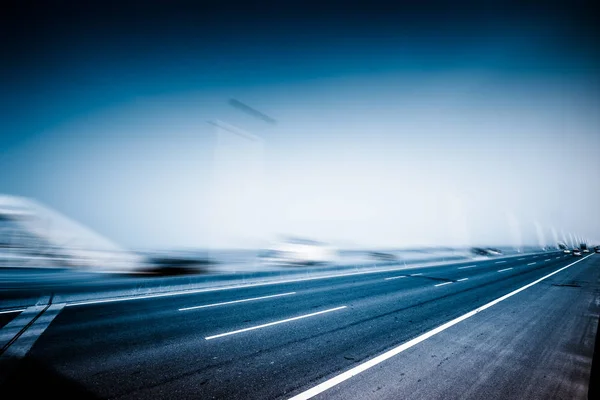 Snelweg Moderne Brug Van Stad Blauwe Afgezwakt — Stockfoto