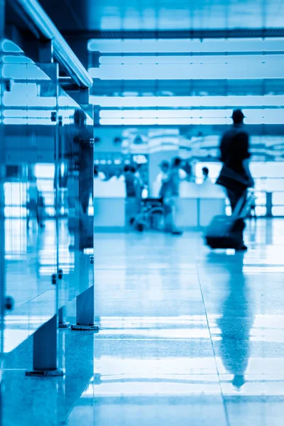 Passagerare Shanghai Pudong Airport Interior Flygplatsen — Stockfoto