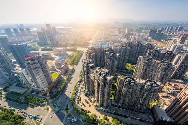 Letecký Pohled Šanghaj Panorama Den — Stock fotografie
