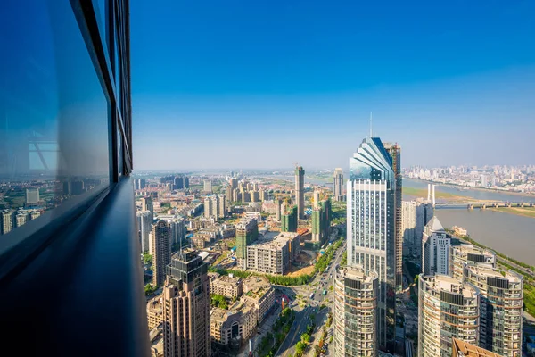 Vista Aérea Shanghai Skyline Dia — Fotografia de Stock