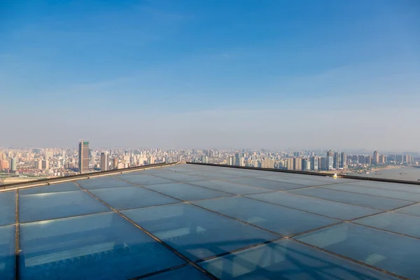 Vista Aérea Shanghai Skyline Dia — Fotografia de Stock