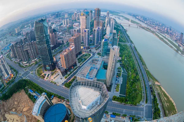 Flybilde Shanghai Skyline Dagen – stockfoto