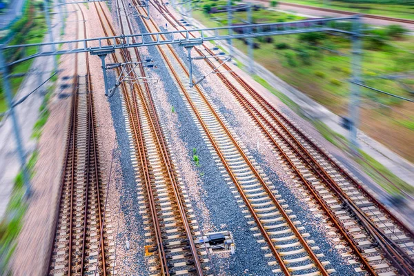 Ferrovia Para Estação Ferroviária China — Fotografia de Stock