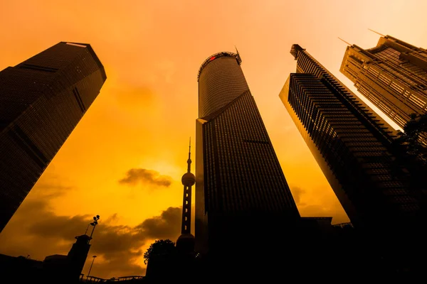Krajina Západ Slunce Šanghaj Čína Stock Snímky