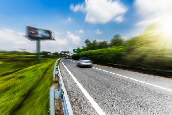 Hareket Bulanıklığı Otoban Yol — Stok fotoğraf