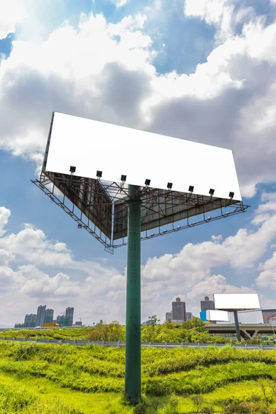 Blank Billboard Aside Freeway Day — Stock Photo, Image