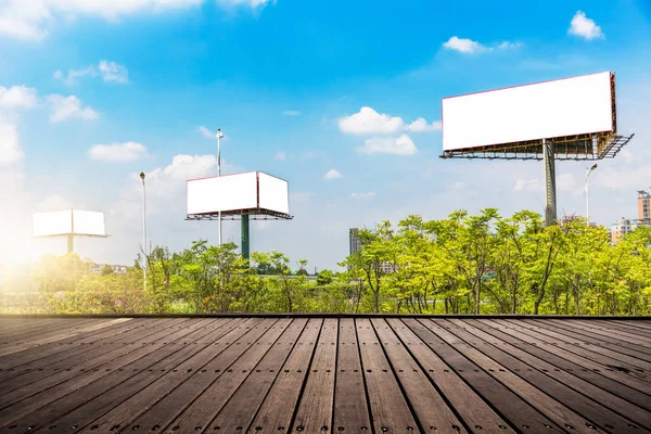 Blank Billboard Aside Freeway Day — Stock Photo, Image