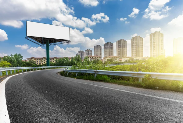 Leere Plakatwand Neben Der Autobahn Tag — Stockfoto