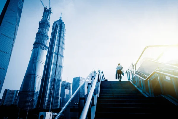 Stair Shanghai China Blue Toned Image — Stock Photo, Image